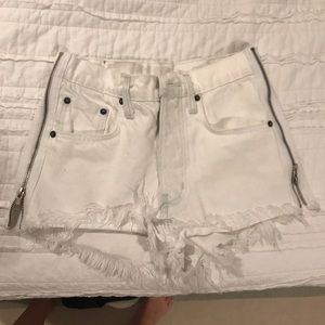 LF Carmar Denim WHITE TITANIA SIDE ZIP SHORTS